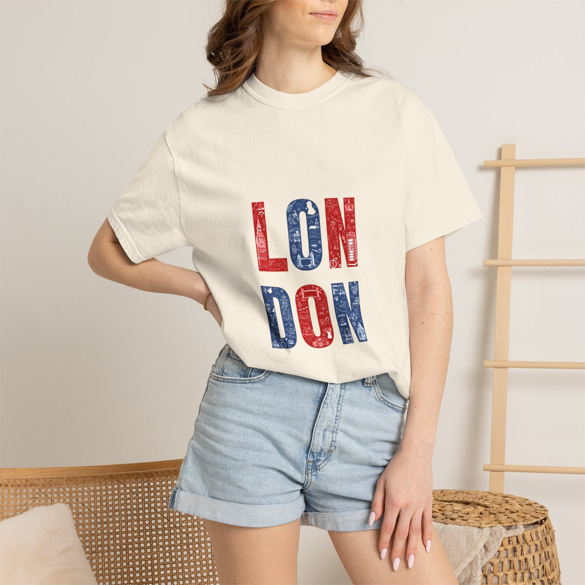 London Icons Pattern Typography Graphic Tee | British Pop Culture Illustration