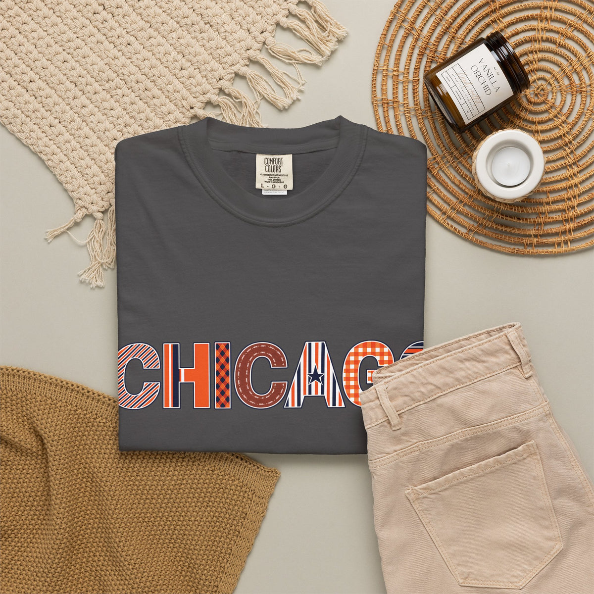 Chicago Skyline Watercolor Autumn Graphic Tee