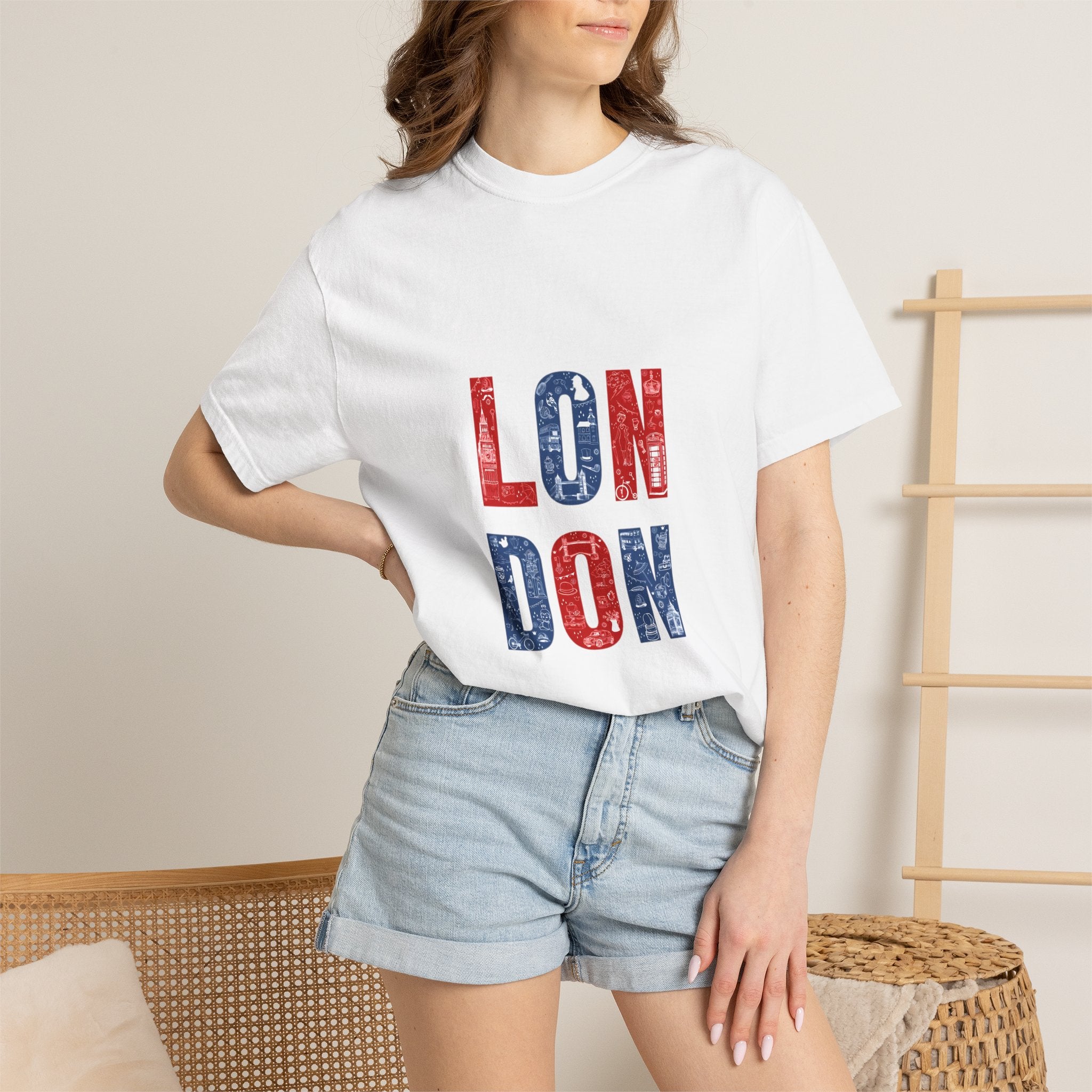 London Icons Pattern Typography Graphic Tee | British Pop Culture Illustration