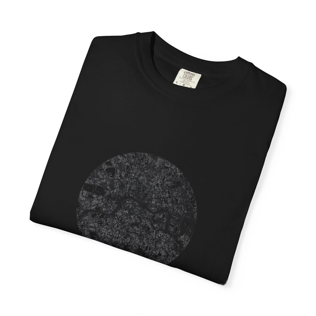 London Circular City Map Graphic Tee | Minimalist Thames River Map Design