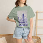 Chicago Patterned Typography Football Colors Graphic Tee