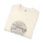 London Circular City Map Graphic Tee | Minimalist Thames River Map Design