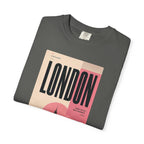 London Vintage Travel Poster Graphic Tee | Big Ben Retro Pink Design