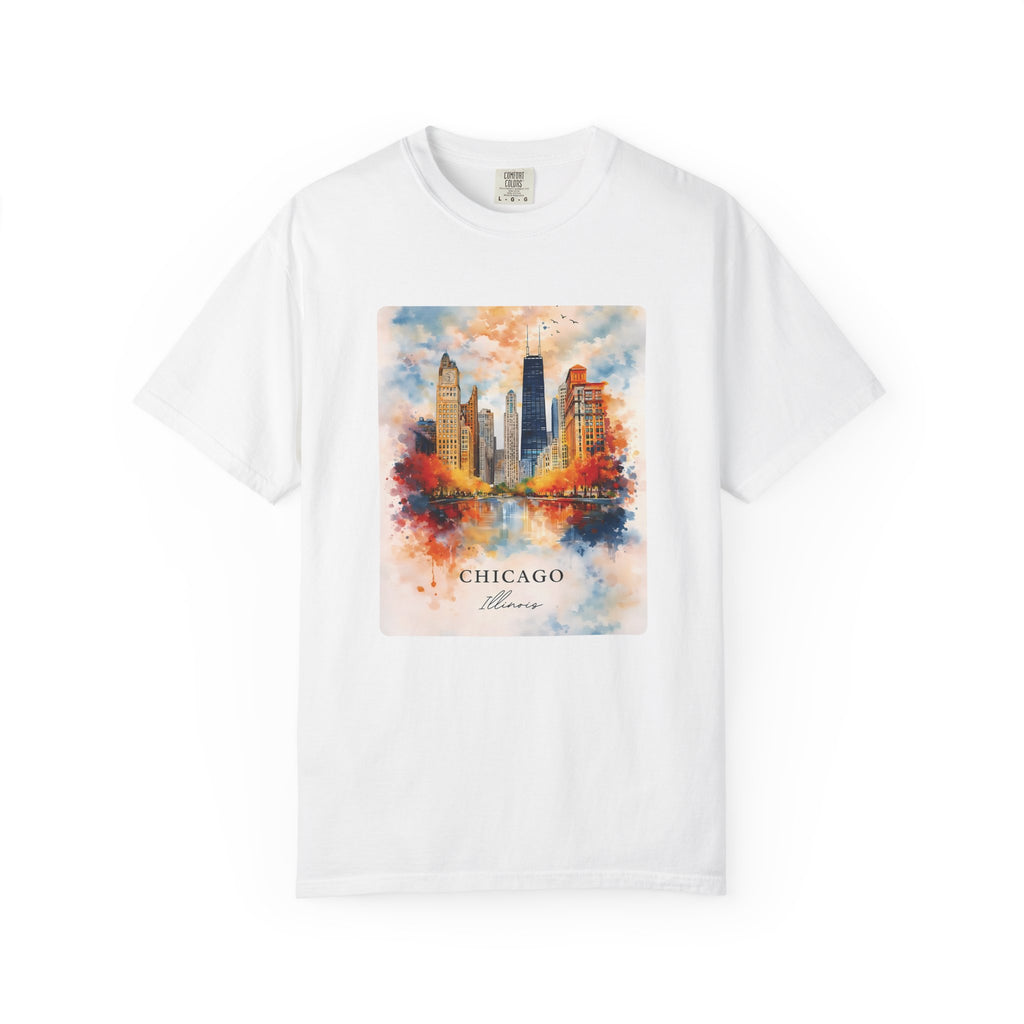 Chicago Skyline Blue Duotone Photo Graphic Tee