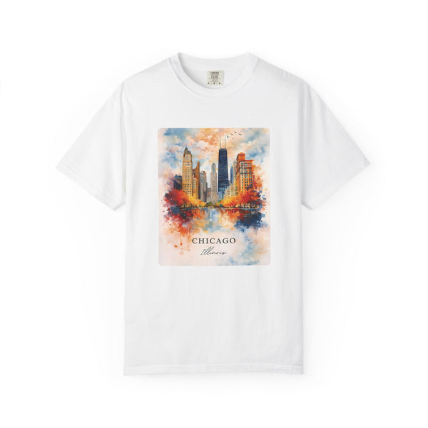 Chicago Skyline Blue Duotone Photo Graphic Tee