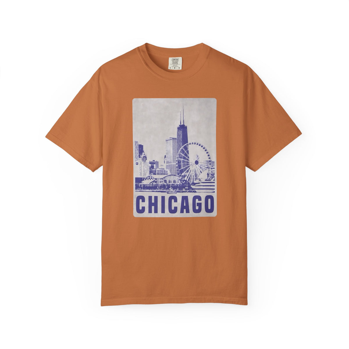 Chicago Patterned Typography Football Colors Graphic Tee