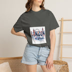 London Skyline Watercolor Typography Graphic Tee | Big Ben & London Eye