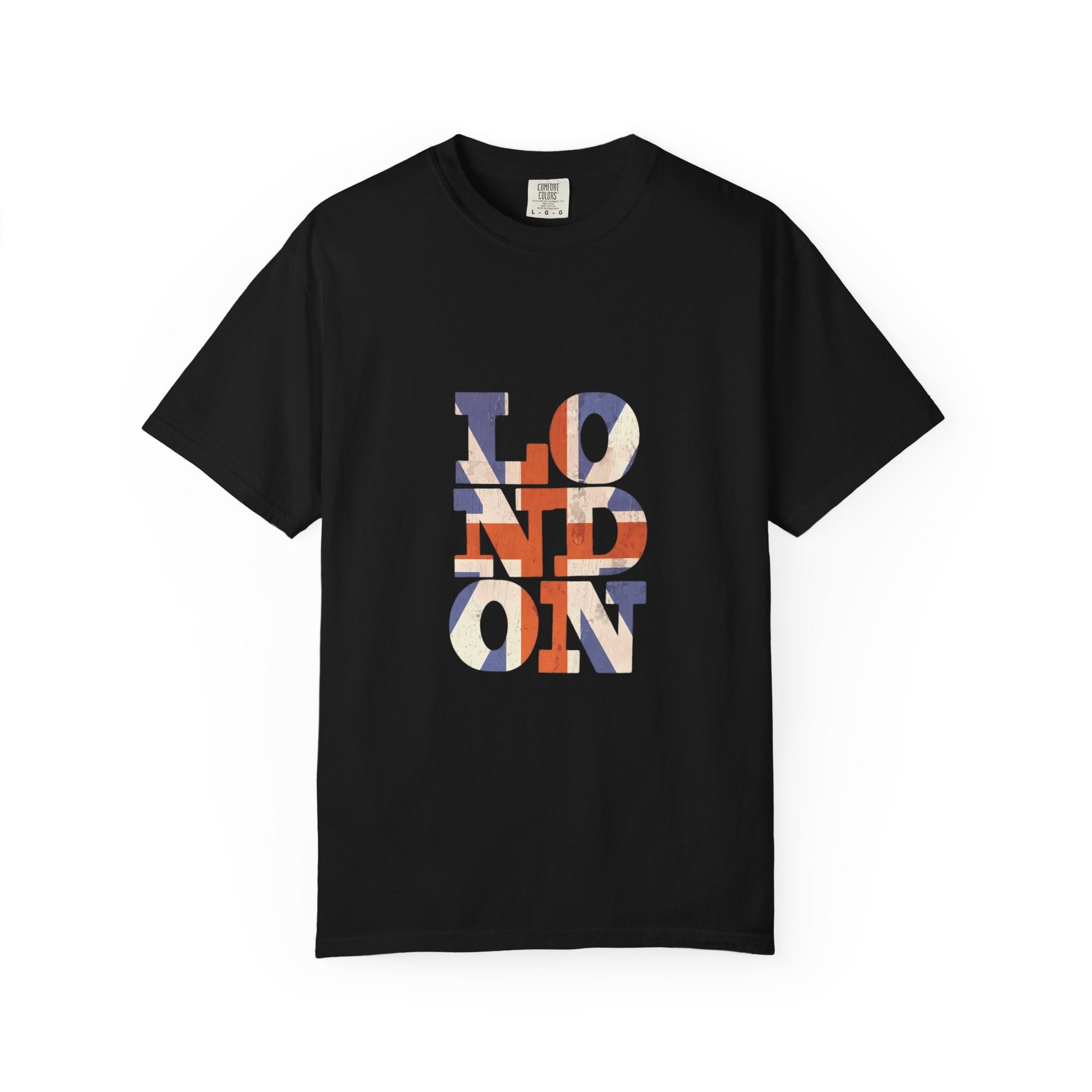 London Union Jack Typography Graphic Tee | British Flag Vintage Design