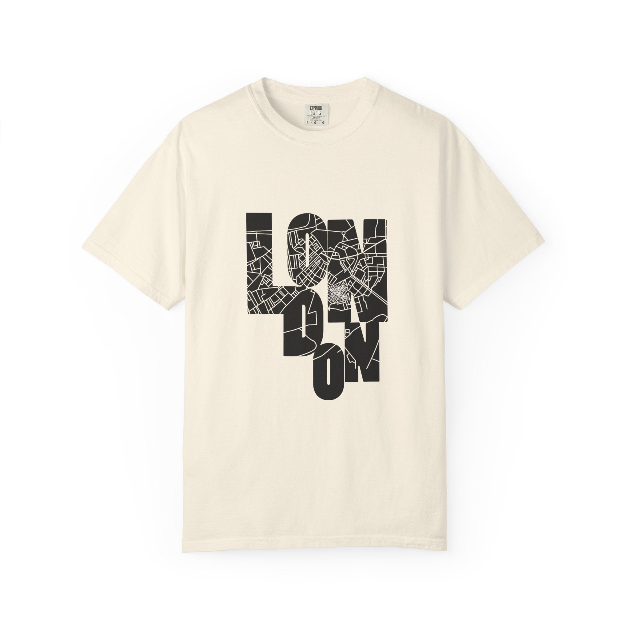 London Street Map Typography Graphic Tee | Bold City Map Lettering