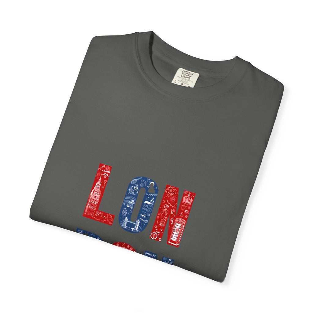 London Icons Pattern Typography Graphic Tee | British Pop Culture Illustration