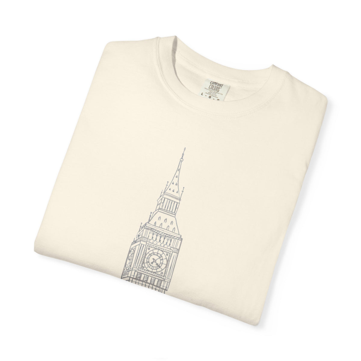 Big Ben Line Art Illustration Graphic Tee | London Clock Tower Sketch