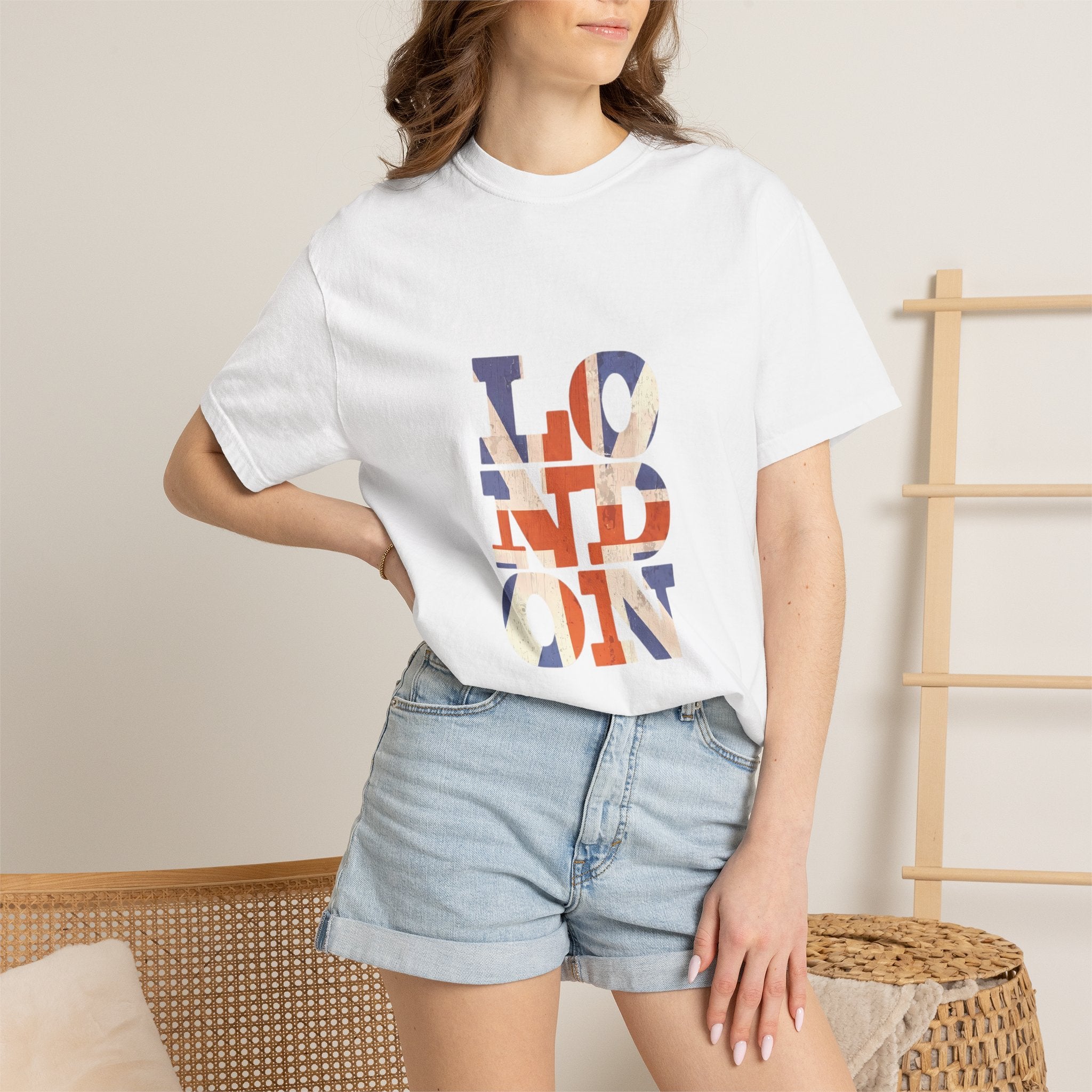 London Union Jack Typography Graphic Tee | British Flag Vintage Design
