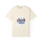 London Skyline Watercolor Typography Graphic Tee | Big Ben & London Eye
