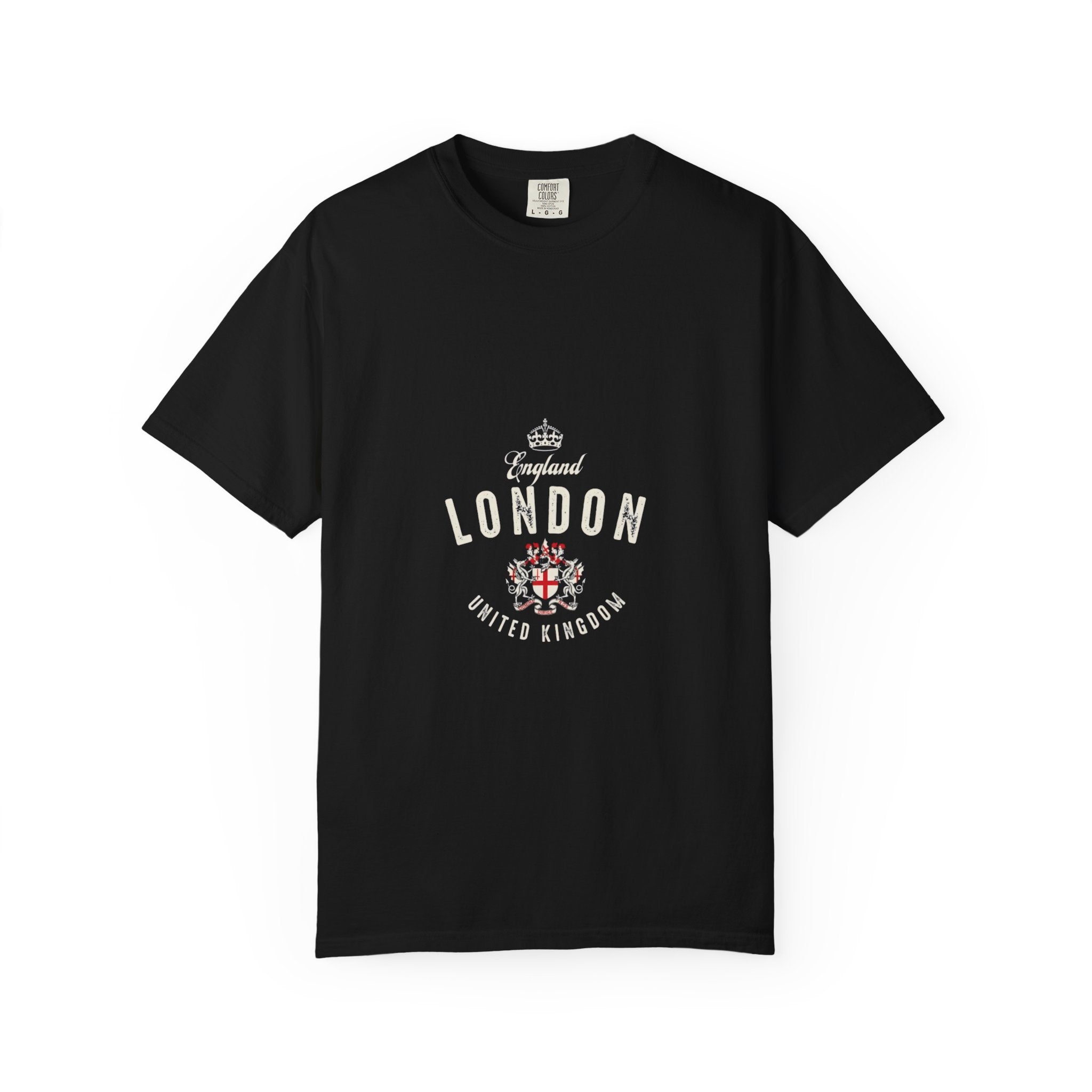 England London Vintage Crest Graphic Tee | Royal Crown Coat of Arms Design