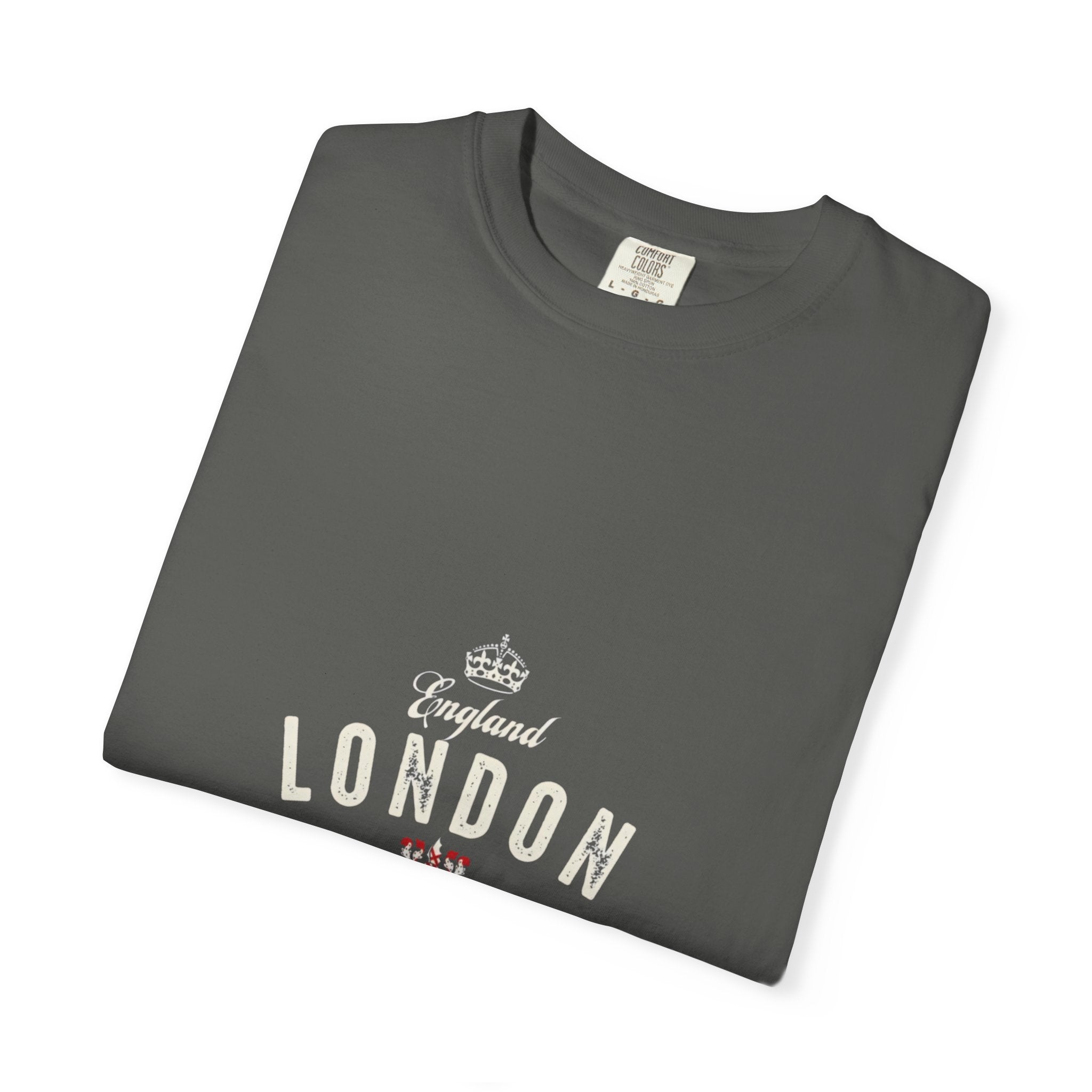 England London Vintage Crest Graphic Tee | Royal Crown Coat of Arms Design
