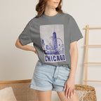 Chicago Patterned Typography Football Colors Graphic Tee
