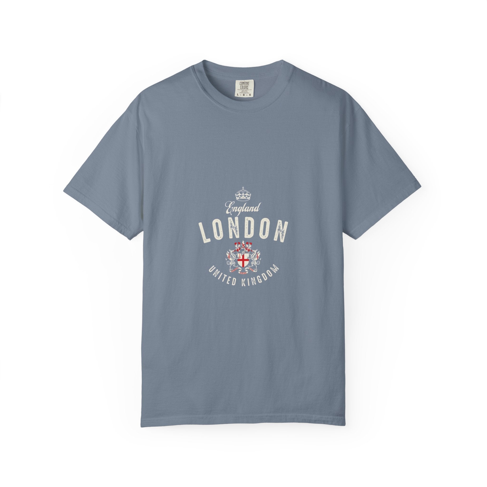 England London Vintage Crest Graphic Tee | Royal Crown Coat of Arms Design