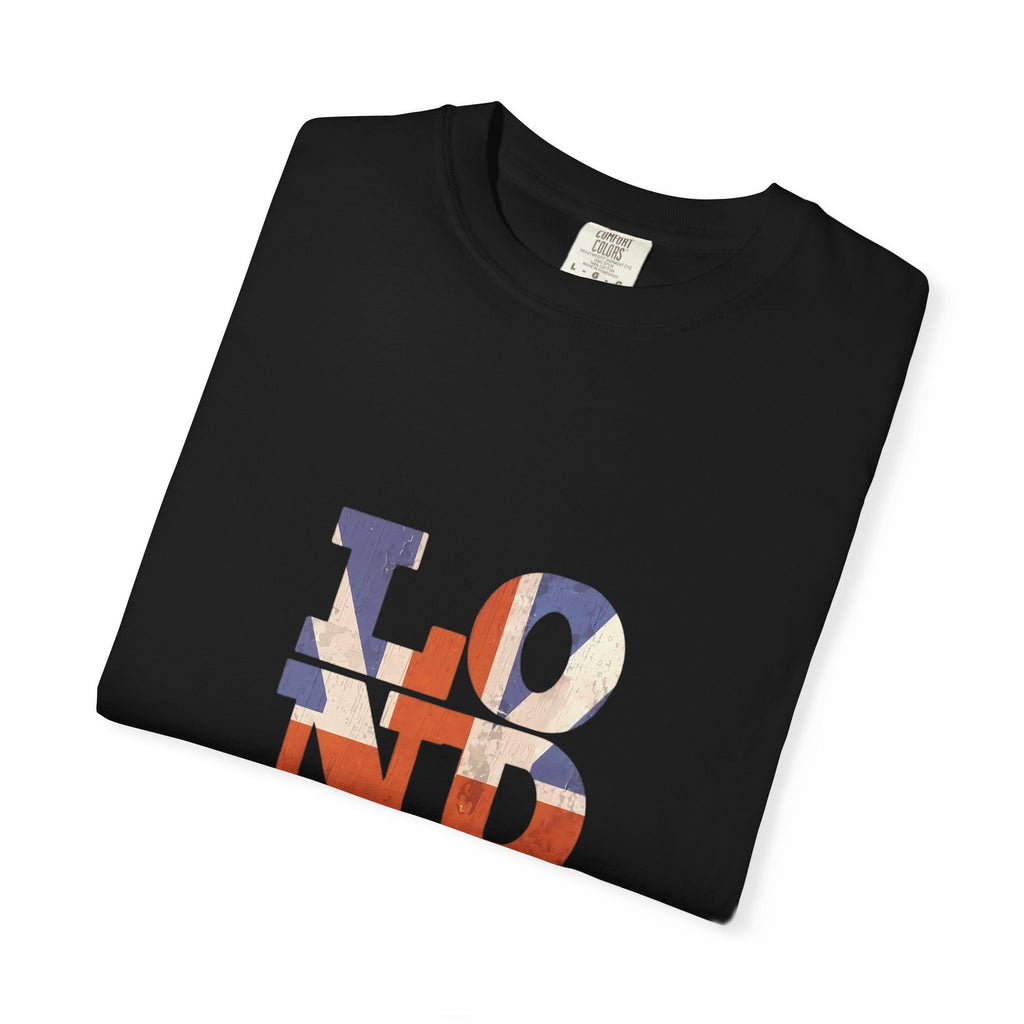 London Union Jack Typography Graphic Tee | British Flag Vintage Design