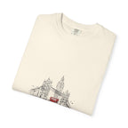 London Tower Bridge Watercolor Sketch Graphic Tee | Big Ben Red Bus Design