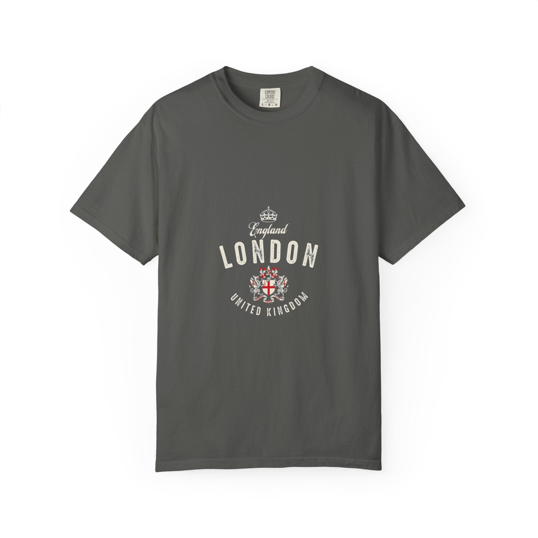 England London Vintage Crest Graphic Tee | Royal Crown Coat of Arms Design