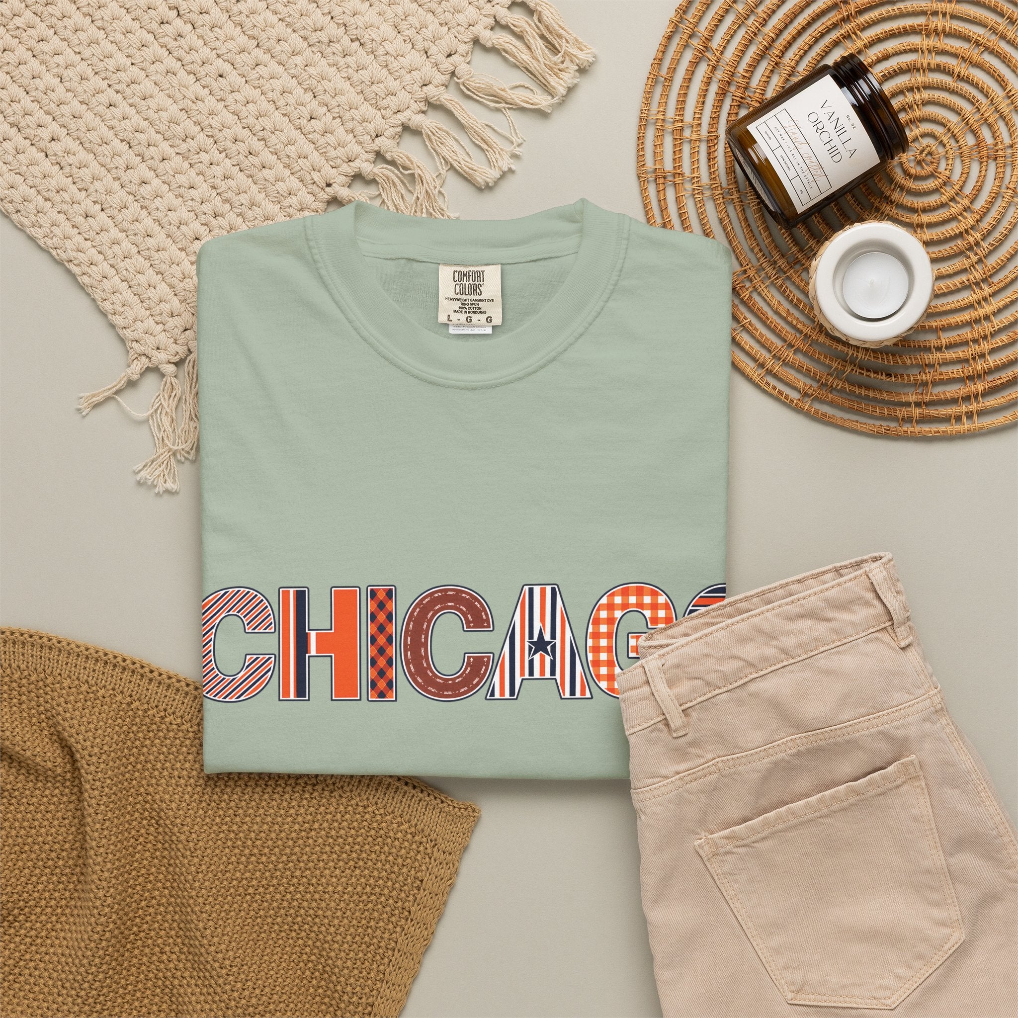 Chicago Skyline Watercolor Autumn Graphic Tee