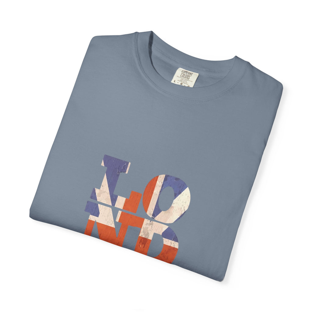 London Union Jack Typography Graphic Tee | British Flag Vintage Design