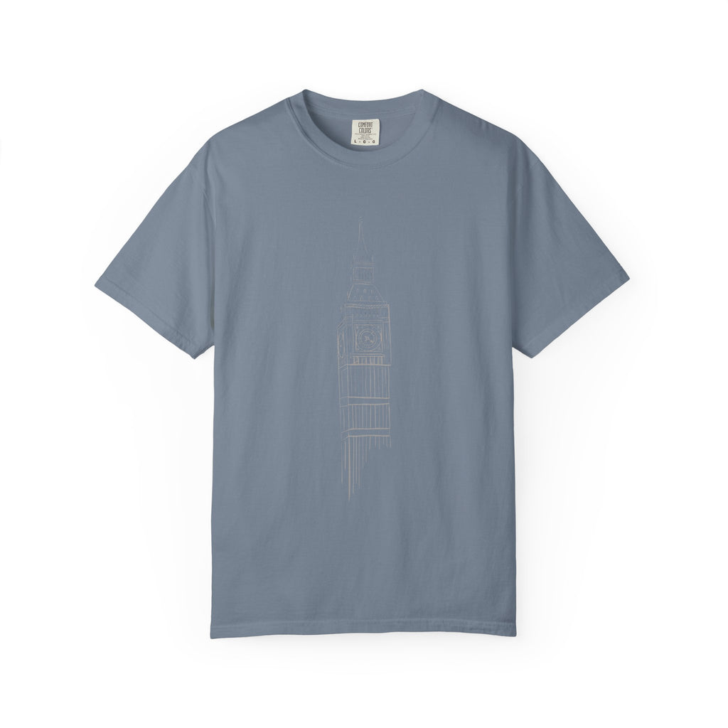 Big Ben Line Art Illustration Graphic Tee | London Clock Tower Sketch