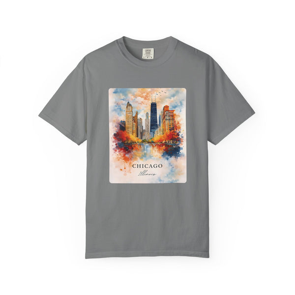 Chicago Skyline Blue Duotone Photo Graphic Tee
