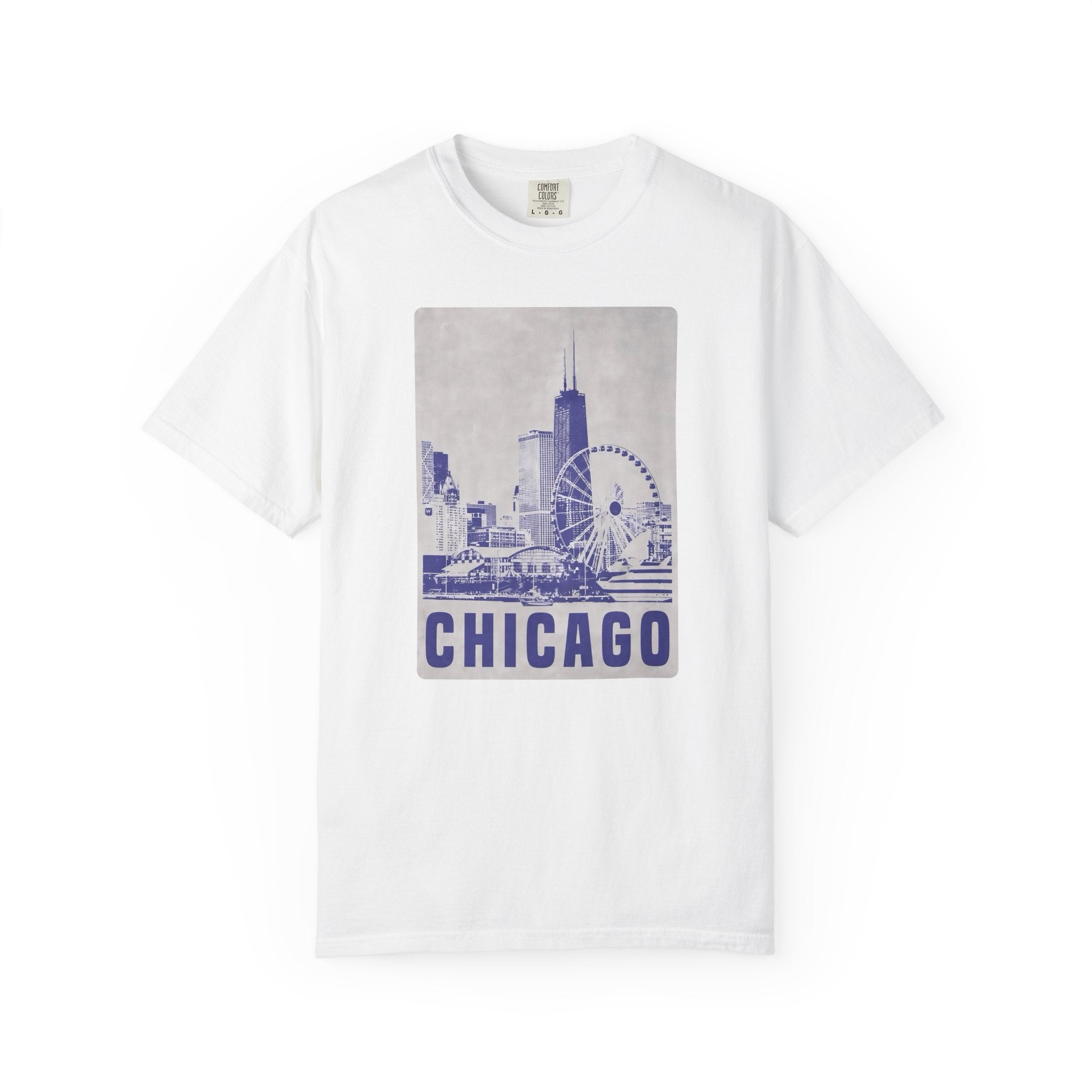 Chicago Patterned Typography Football Colors Graphic Tee