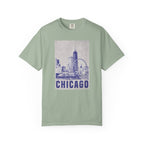 Chicago Patterned Typography Football Colors Graphic Tee