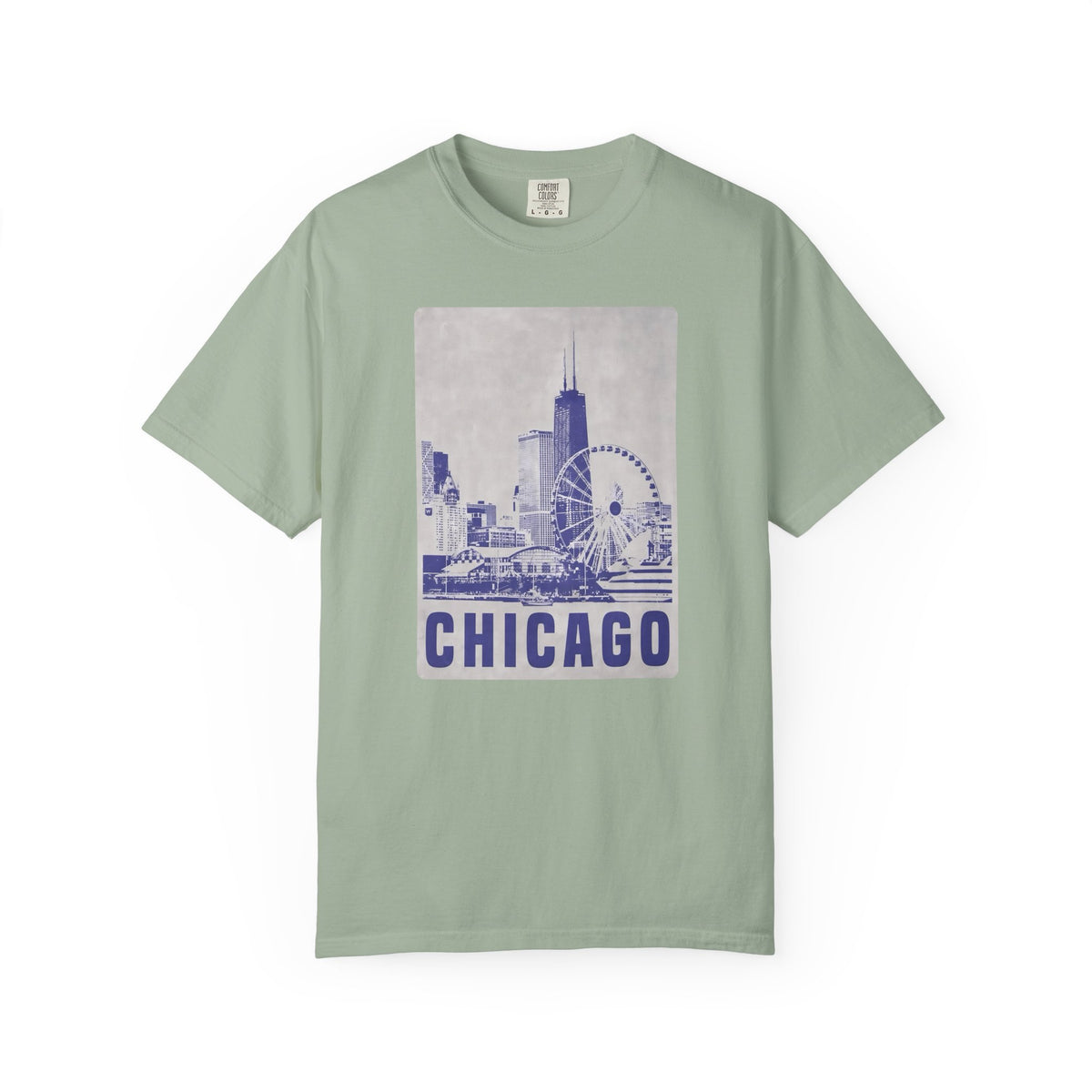 Chicago Patterned Typography Football Colors Graphic Tee