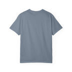 London Retro Skyline Poster Graphic Tee | Big Ben Tower Bridge Teal Design