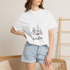 London Tower Bridge Watercolor Sketch Graphic Tee | Big Ben Red Bus Design