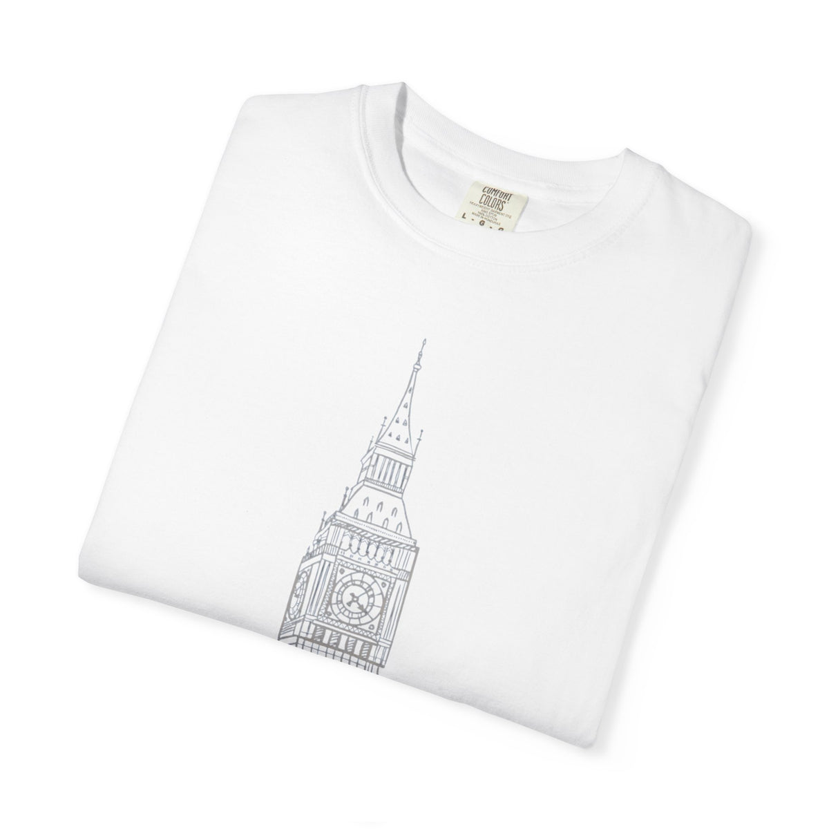 Big Ben Line Art Illustration Graphic Tee | London Clock Tower Sketch