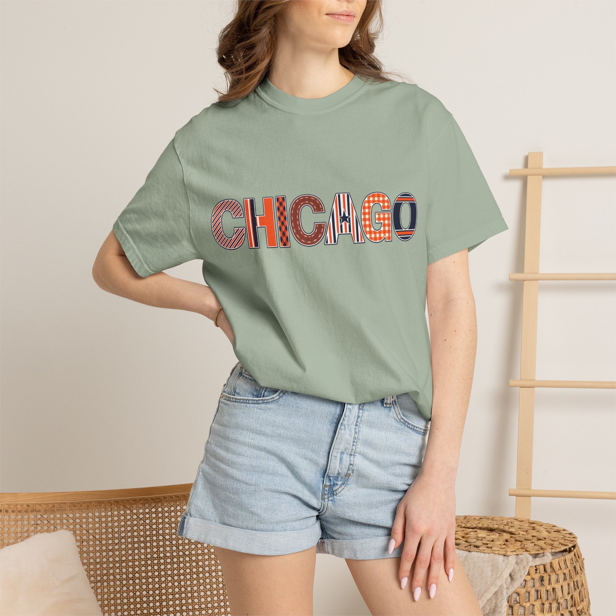 Chicago Skyline Watercolor Autumn Graphic Tee