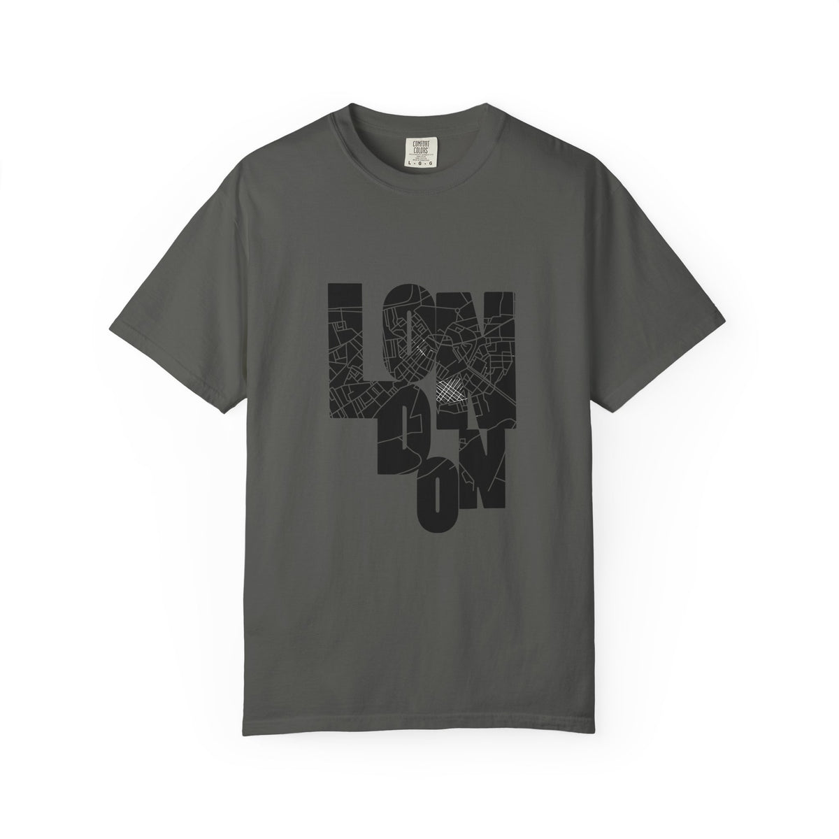 London Street Map Typography Graphic Tee | Bold City Map Lettering