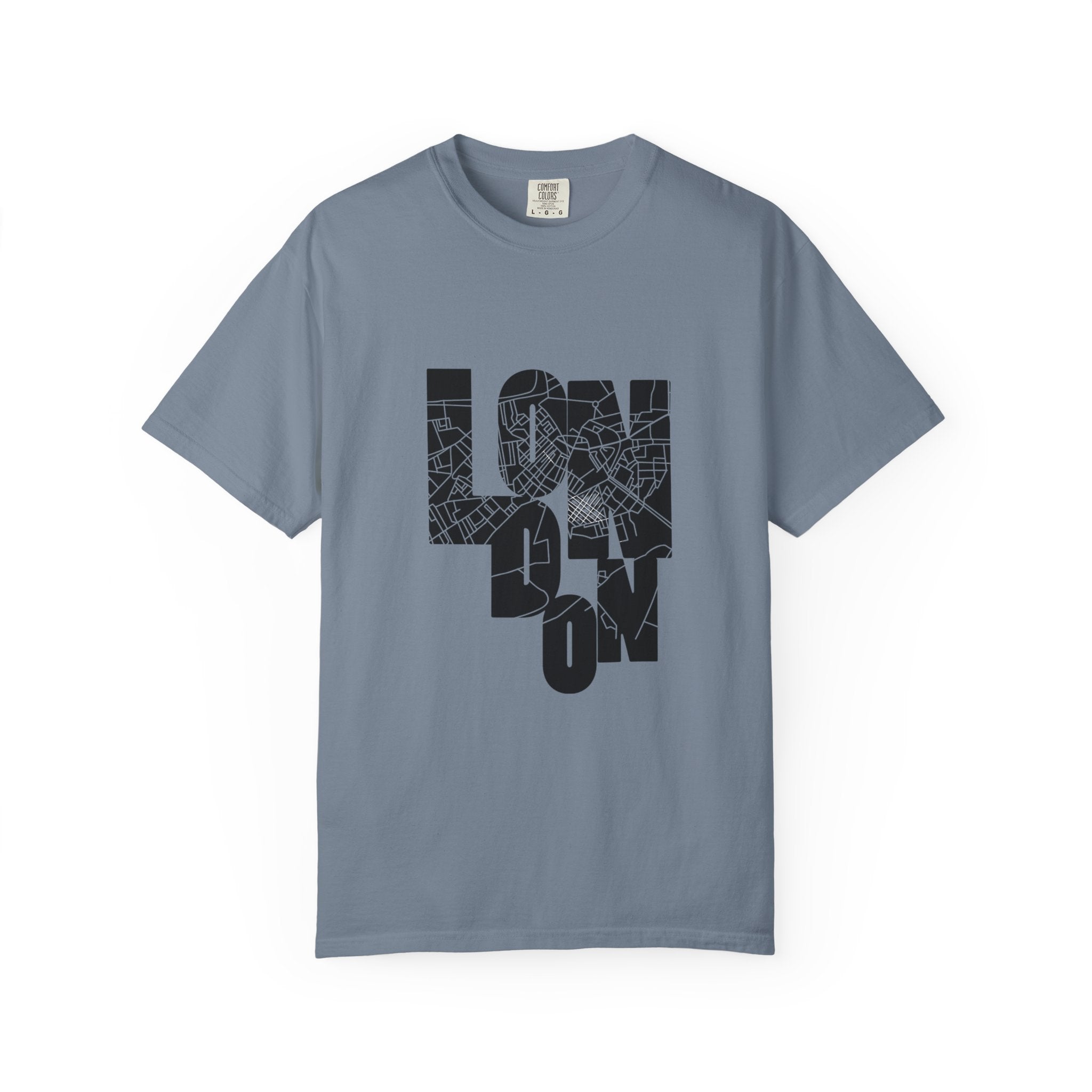 London Street Map Typography Graphic Tee | Bold City Map Lettering