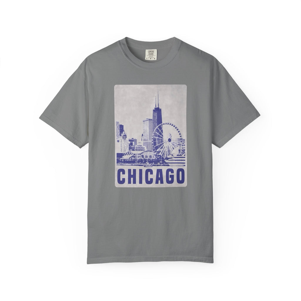 Chicago Patterned Typography Football Colors Graphic Tee