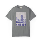 Chicago Patterned Typography Football Colors Graphic Tee
