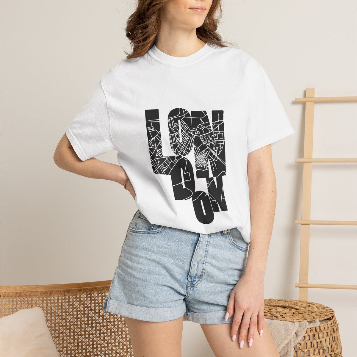 London Street Map Typography Graphic Tee | Bold City Map Lettering