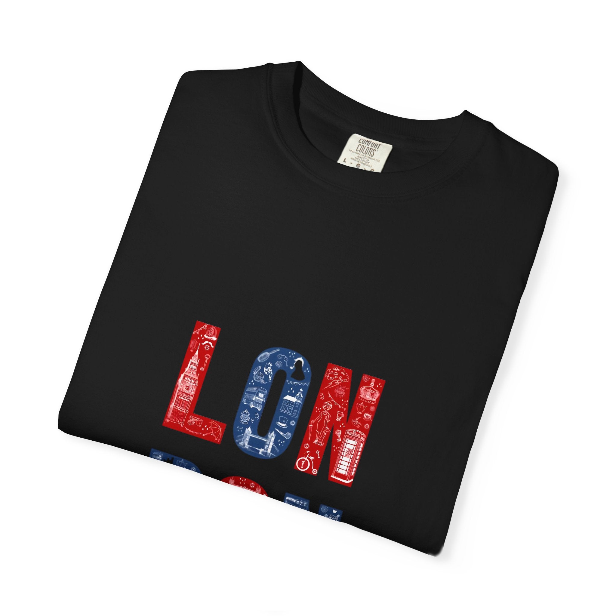 London Icons Pattern Typography Graphic Tee | British Pop Culture Illustration