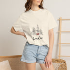 London Tower Bridge Watercolor Sketch Graphic Tee | Big Ben Red Bus Design