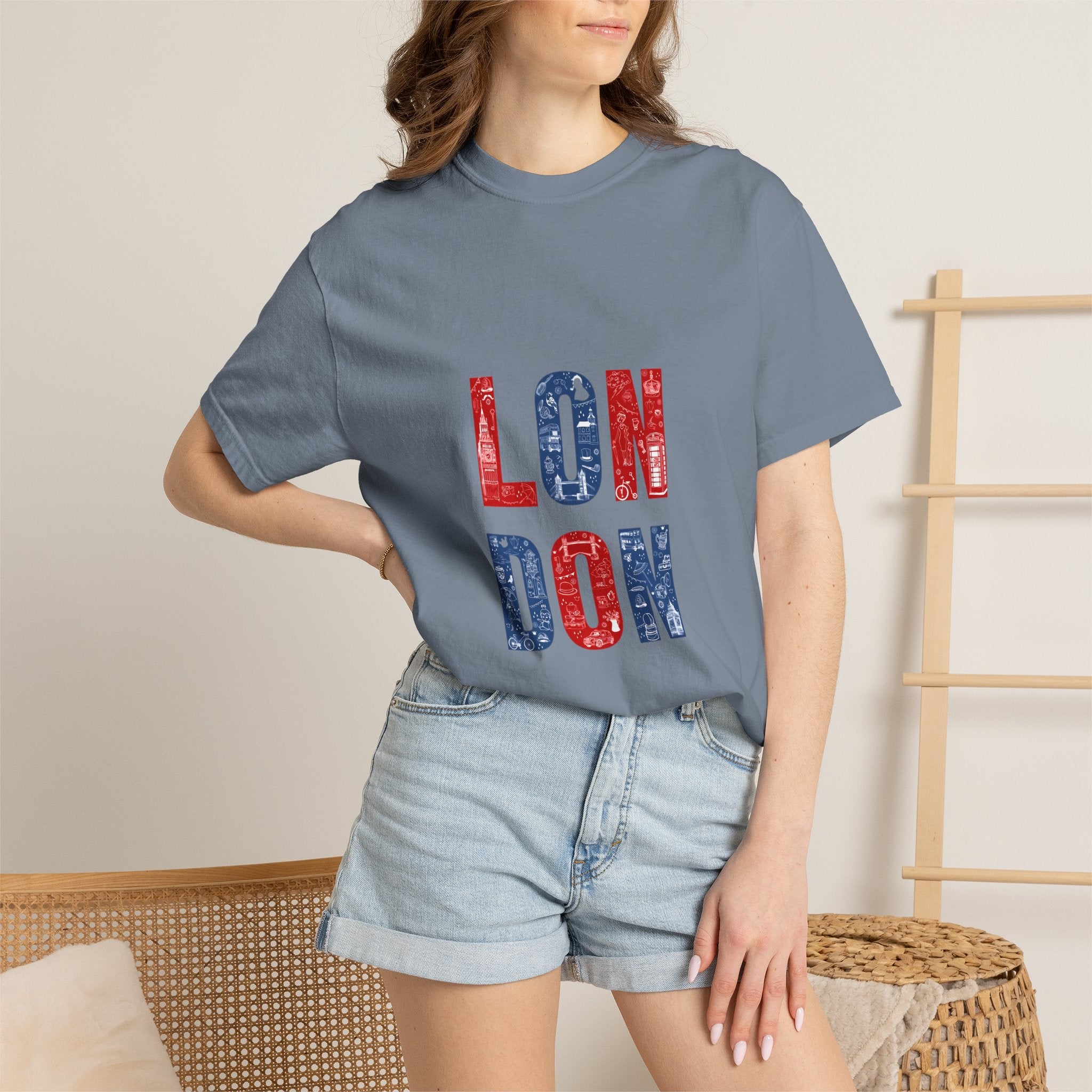 London Icons Pattern Typography Graphic Tee | British Pop Culture Illustration