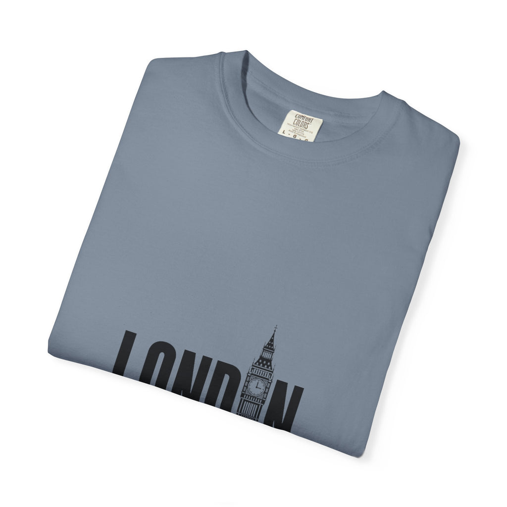 London Minimalist Big Ben Typography Graphic Tee | Black & White City Design