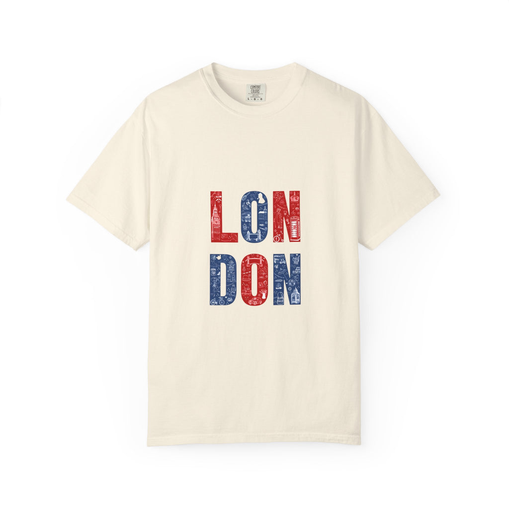 London Icons Pattern Typography Graphic Tee | British Pop Culture Illustration