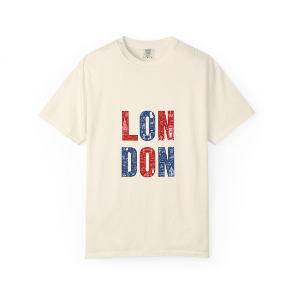 London Icons Pattern Typography Graphic Tee | British Pop Culture Illustration