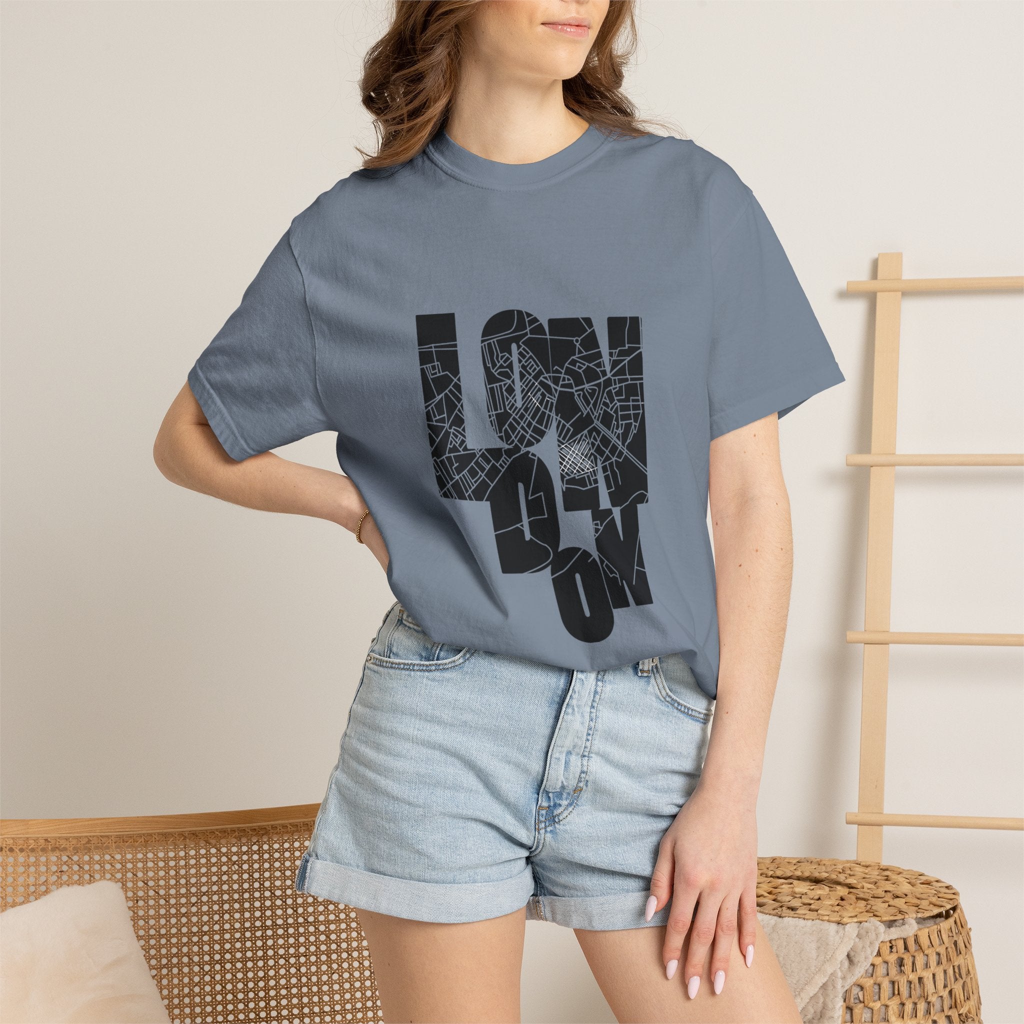 London Street Map Typography Graphic Tee | Bold City Map Lettering
