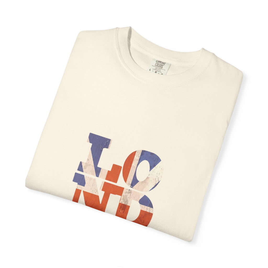 London Union Jack Typography Graphic Tee | British Flag Vintage Design