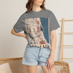 Chicago City Map Vintage Travel Poster Graphic Tee