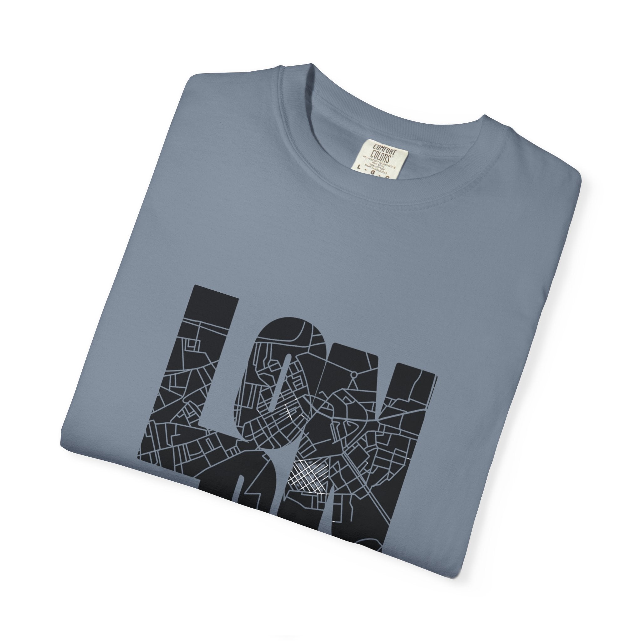 London Street Map Typography Graphic Tee | Bold City Map Lettering